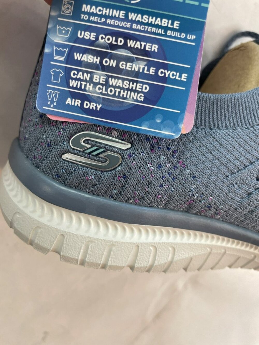 Skechers Virtue Rainy Romance Waterprf Memory Foam Sneakers Blue Wmns Sz 8.5 NIB - Picture 9 of 12